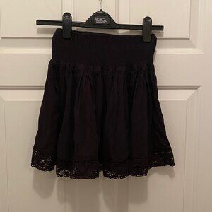 London Jean Women's Embroidered Lace Black Cotton Mini Skirt Size XS